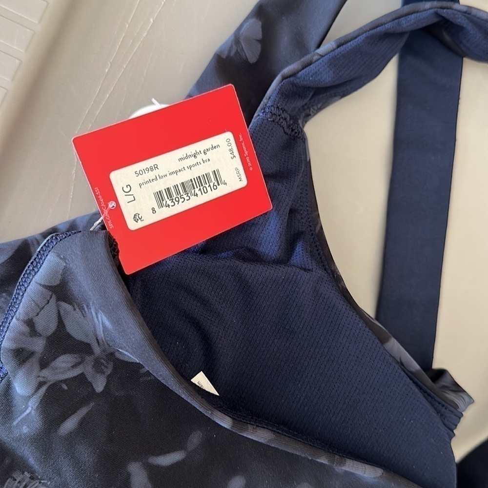 NWT SPANX Printed Midnight Garden Low Impact Sports Bra - Picture 4 of 4